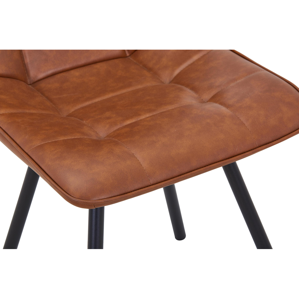 Portland Harper Tan Faux Leather Dining Chair Image 7
