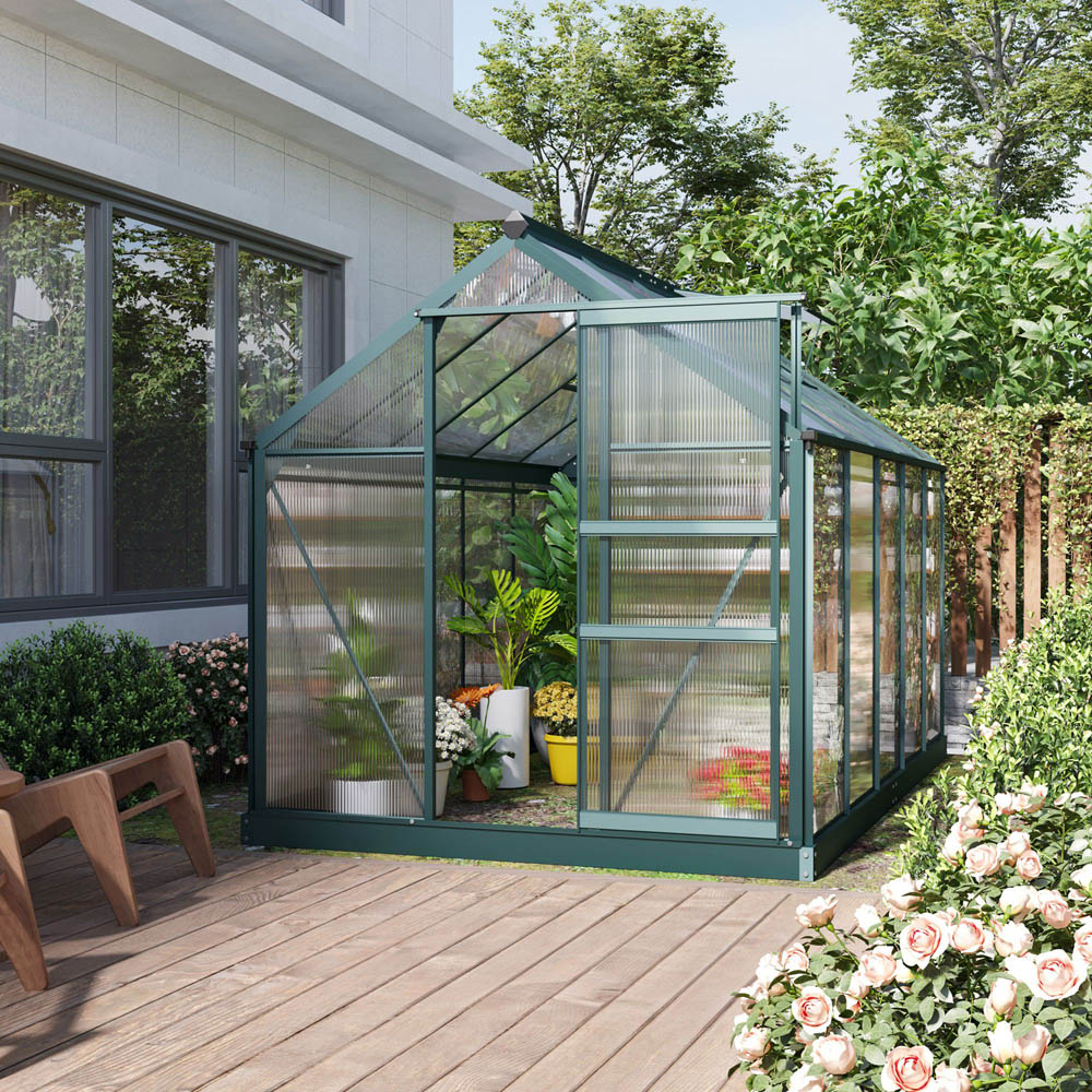 Outsunny 6 x 10ft Green Polycarbonate Greenhouse Image 2