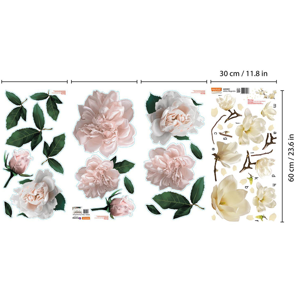 Walplus Flower Theme White Magnolia with Roses Wall Stickers Image 5