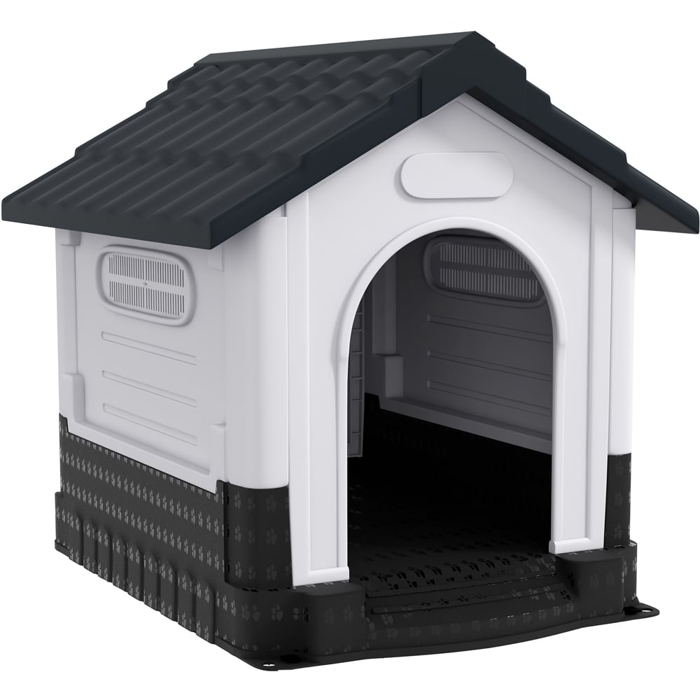 PawHut Grey Outdoor Medium and Large Dog Kennel Image 1