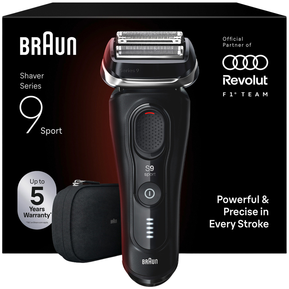 Braun Series 9 Sport Black Waterproof Electric Shaver with Li-Ion battery and Cleaning Brush Image 3