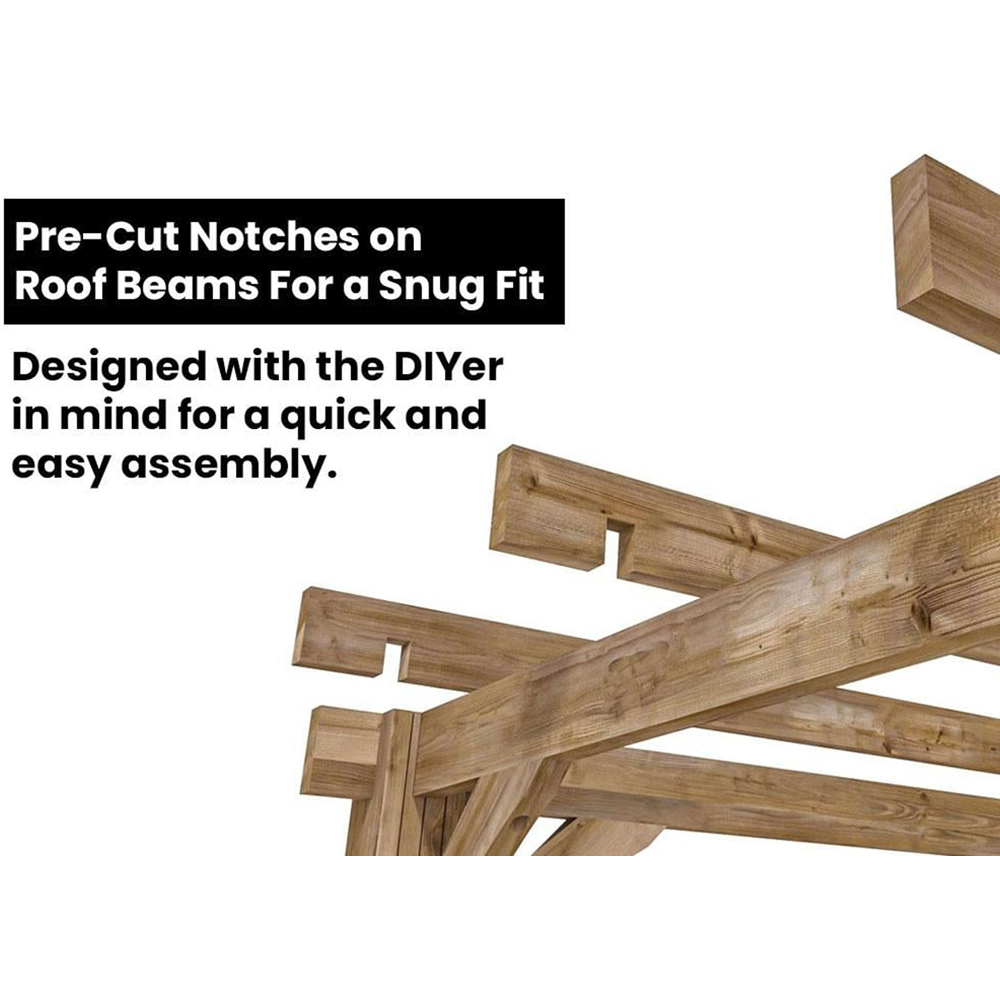 Dunster House Leviathan 4 x 3m Brown Plant Frame Wall Mounted Lean To Pergola Image 8
