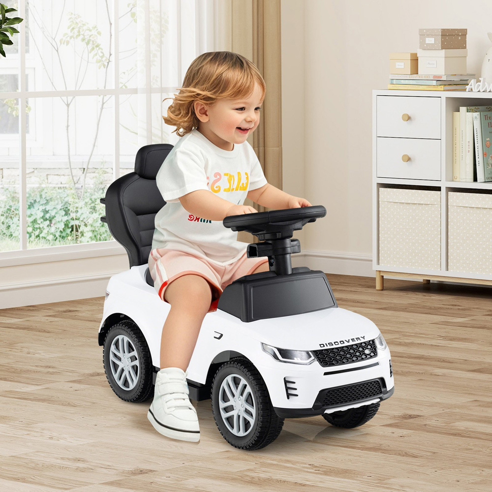 Costway 3-in-1 Toddler White Licensed Land Rover Discovery Ride On Push Car Image 2