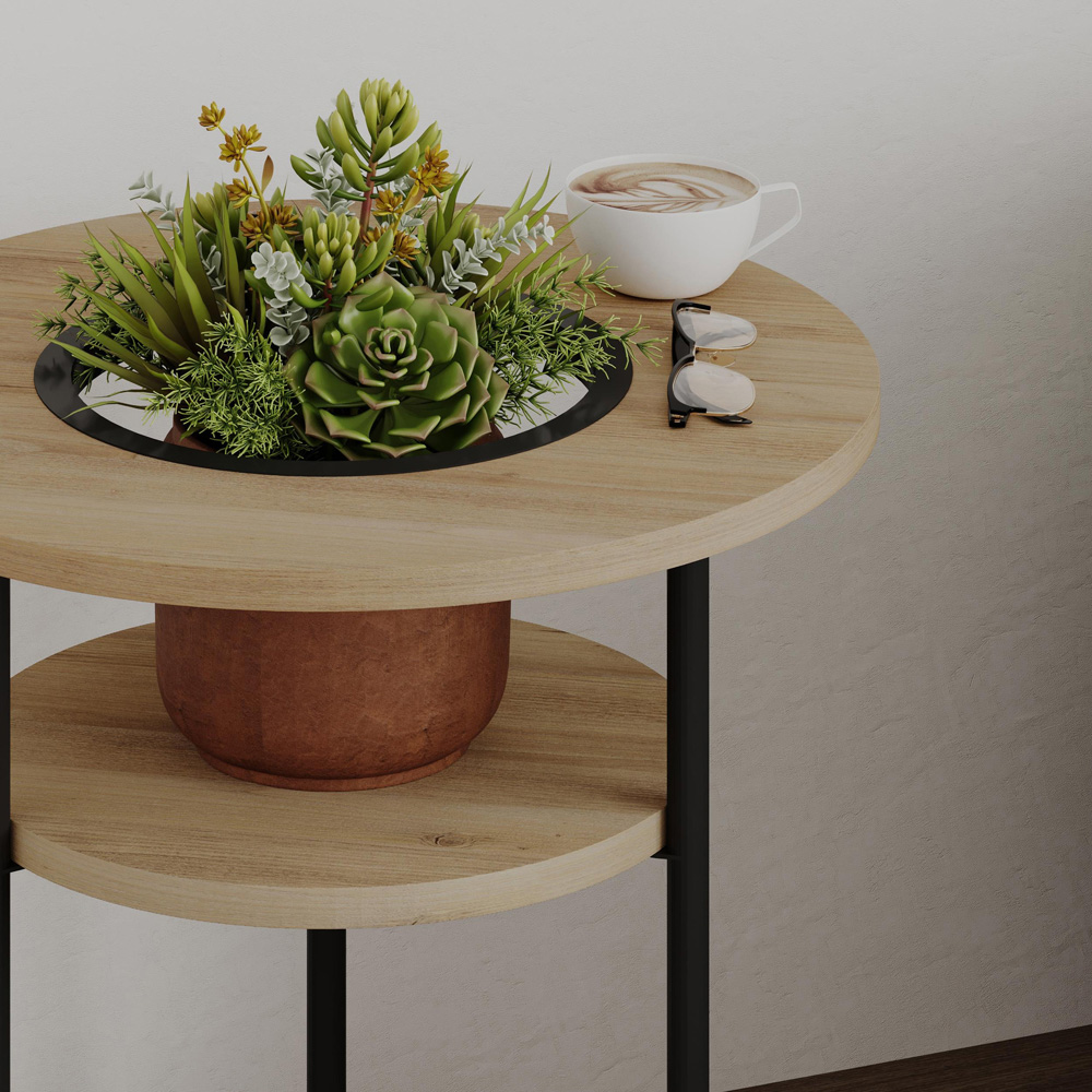 Decortie Grova 3-Tier Sapphire Oak Side Table Image 3
