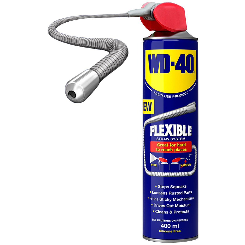 WD-40 Multi-Use Lubricant Aerosol Spray with Flexible Metal Straw 400ml 2 Pack Image 4