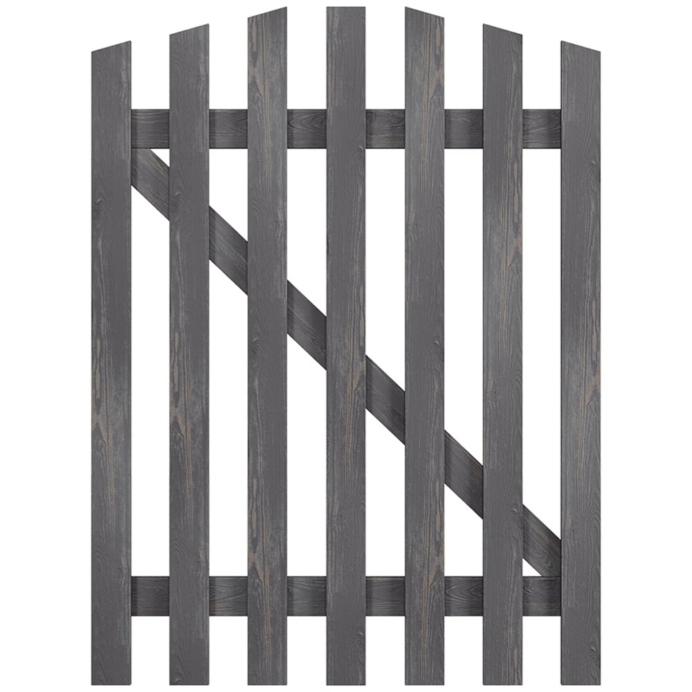 Outdoor Minimalist Grey Wooden Fence Gate, 120 x 90 x 2.5cm Image 1
