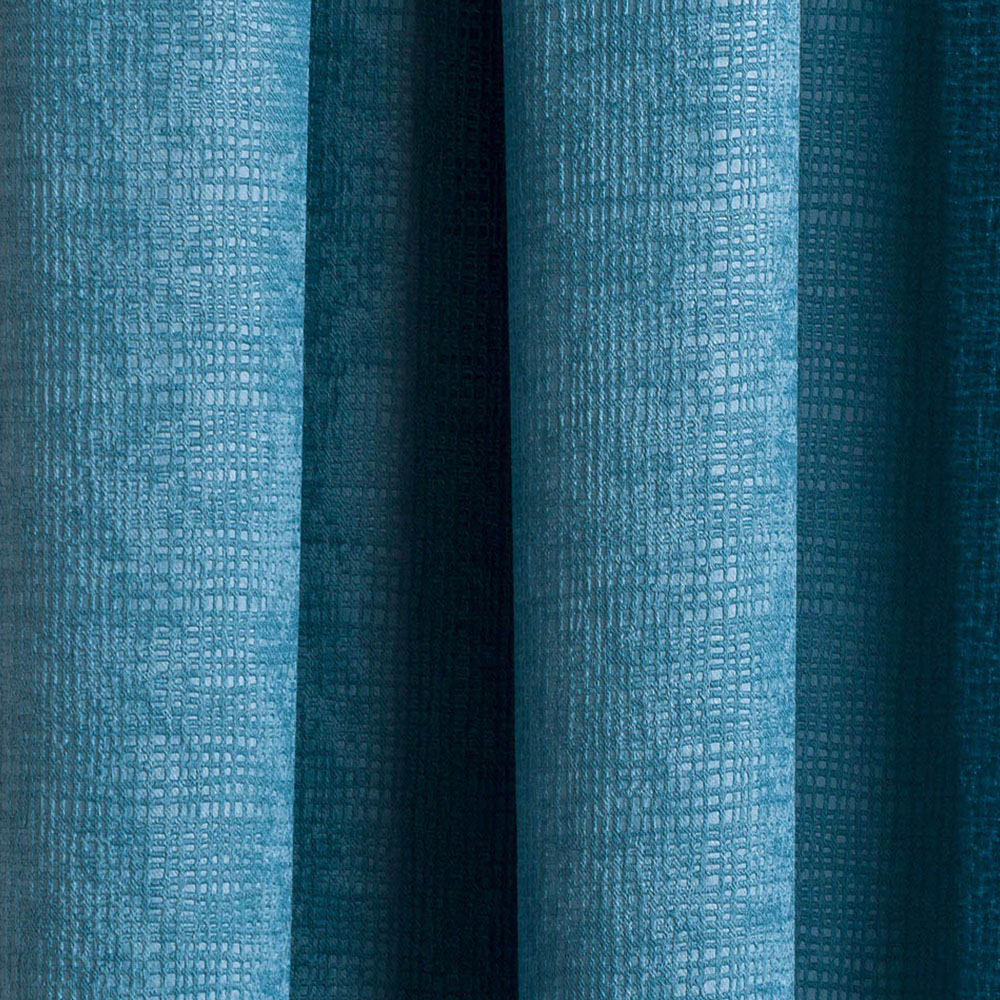 Enhanced Living Matrix Teal Thermal Pencil Pleat Readymade Curtains 117 x 137cm Image 2