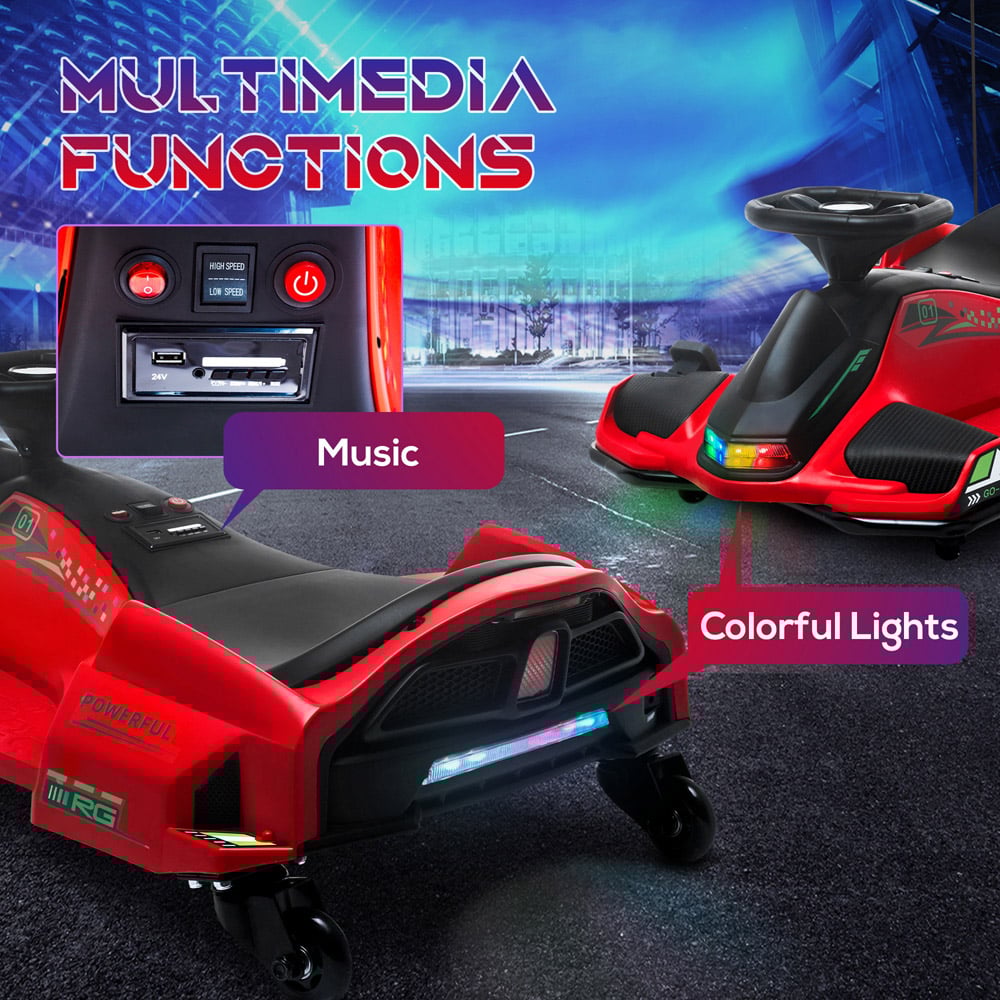 Tommy Toys Kids Red LED Electric Go Kart with Music 12V Image 5
