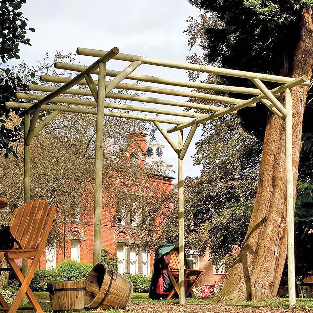 Shire Rustic Rose 2.5 x 2.4m Pressure Treated Pergola Image 1