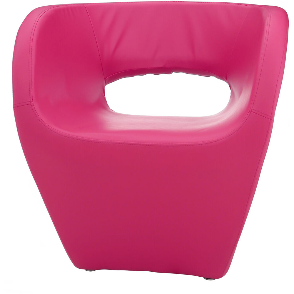 Premier Housewares Aldo Hot Pink Faux Leather Armchair Image 2