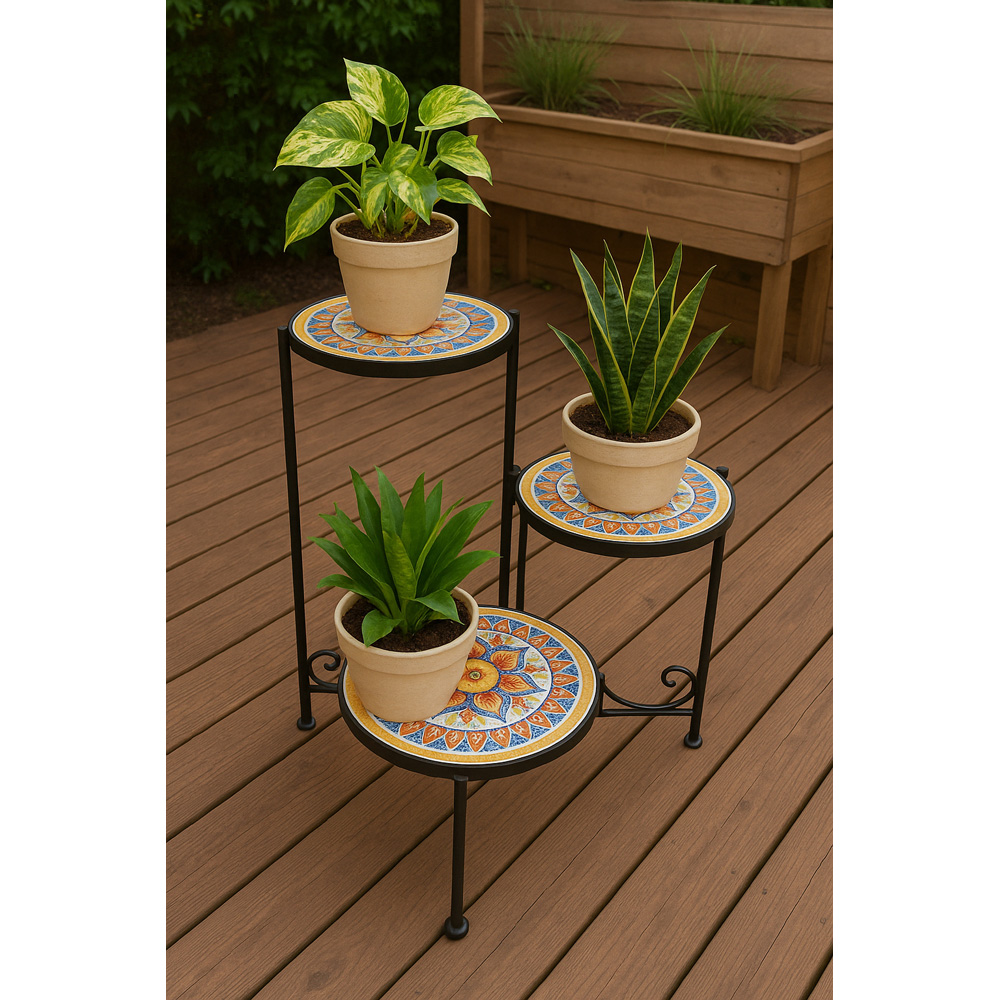 Avilo 3-Tier Mosaic Plant Stand Image 7