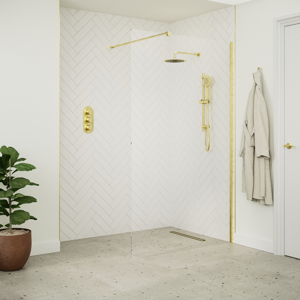 Bathstore Azure Brushed Brass Thermostatic Shower Valve Kit Image 2