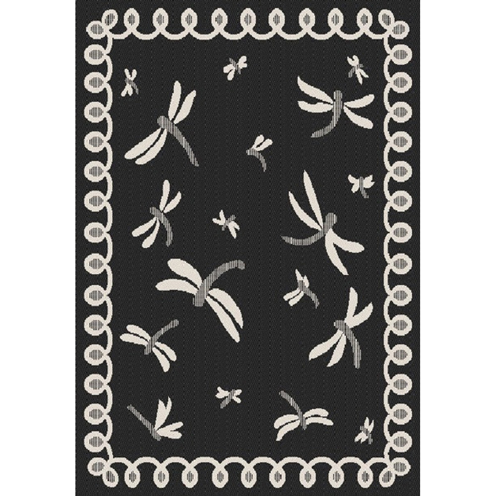 Portland Rugstyle Black Dragonfly Rug 150 x 200cm Image 2