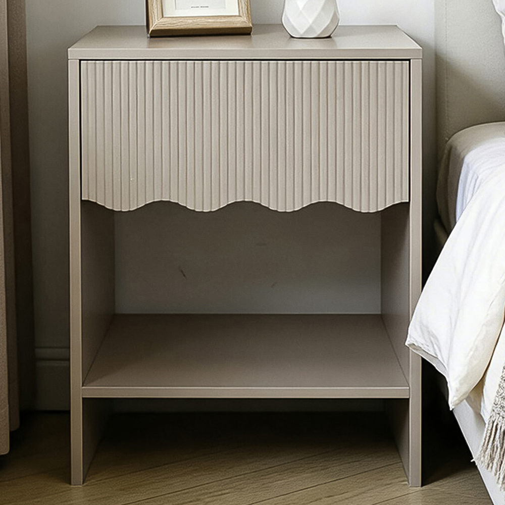 Scalloped Edge Side Table Grey Image 1