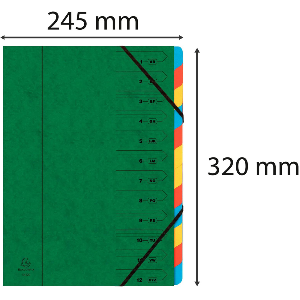 Exacompta Europa A4 12 Section Green Multi-Part File 8 Pack Image 7