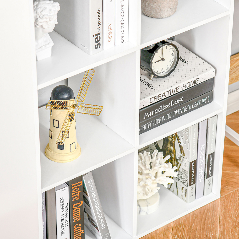 HOMCOM 6 Cube White Bookshelf Image 3