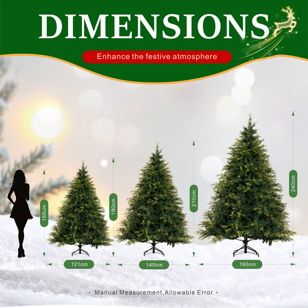 Abrihome Green Artificial Christmas Tree with 852 Mixed Tips 6ft Image 8