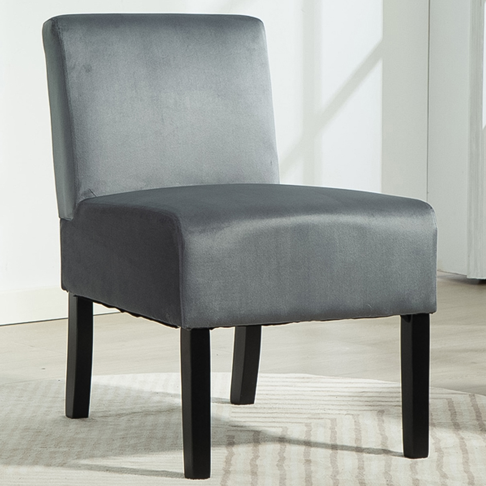 Artemis Home Valina Velvet Fabric Grey Accent Chair Image 1