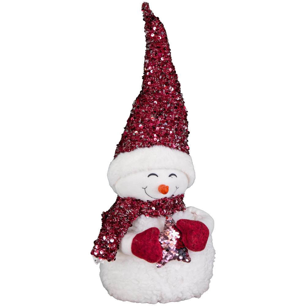 Samuel Alexander Large Soft Fabric Sitting Snow Girl Christmas Decoration 50cm Image