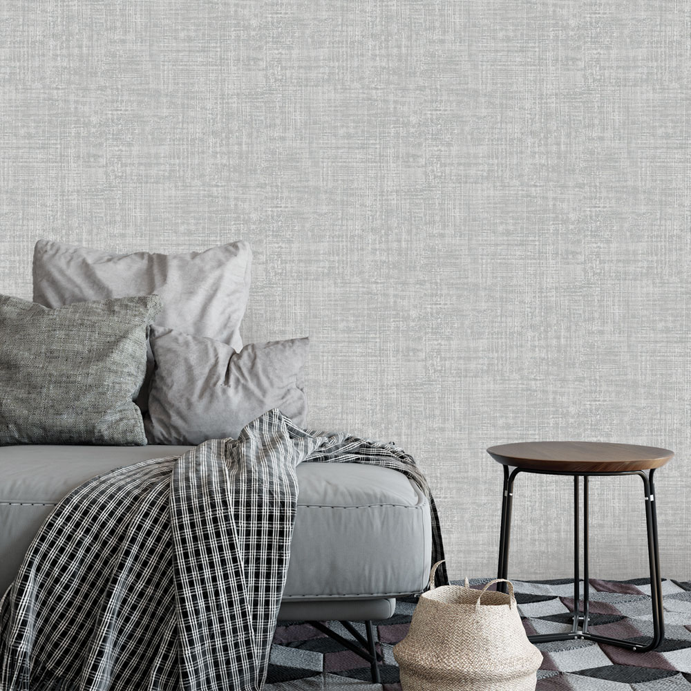 Belgravia Decor Zambaiti Parati Marrakech Large Weave Grey Wallpaper Image 2