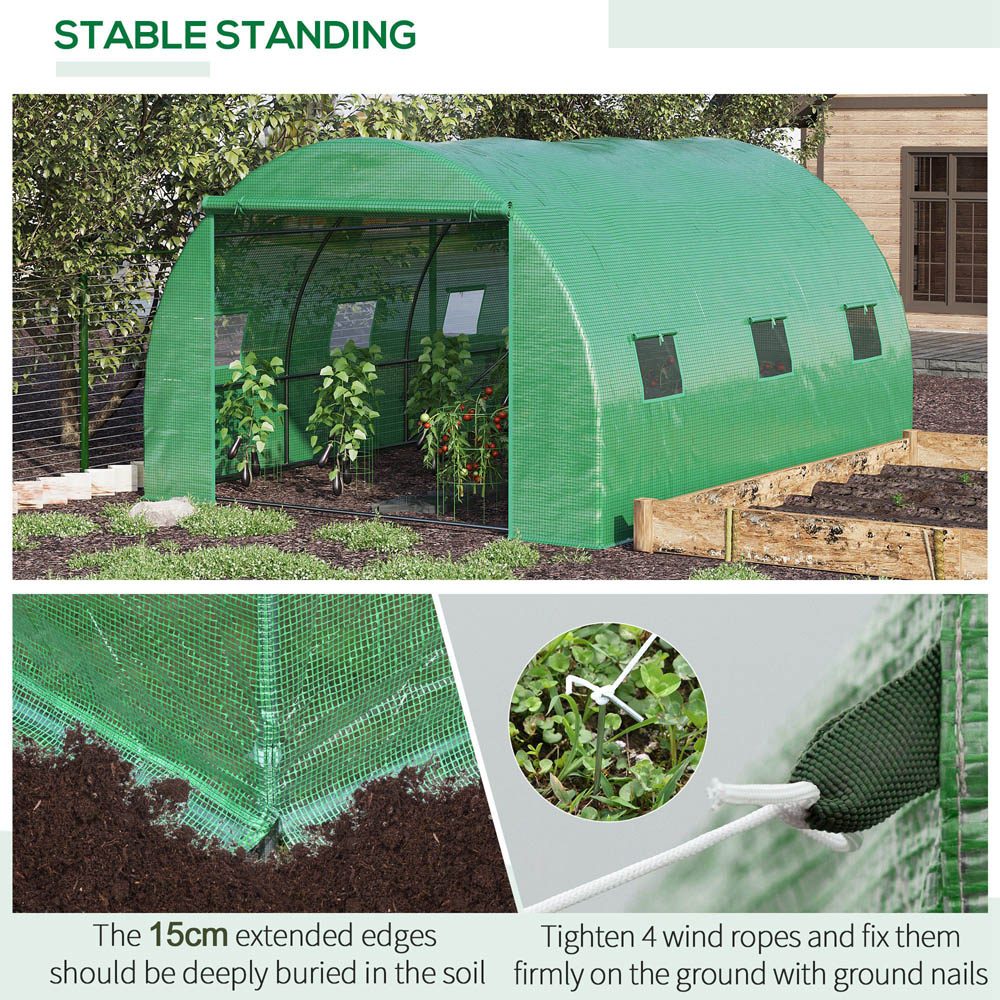 Outsunny Green Steel 13 x 10ft Greenhouse Image 5