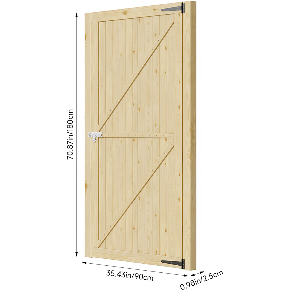 Living and Home Wooden Garden Gate with Door Latch 70.8 x 35.4 inch Image 8