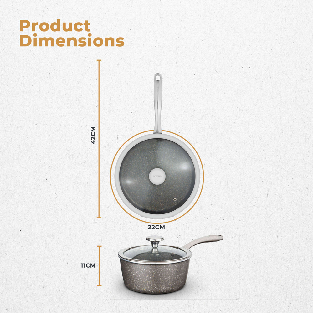 Tower 22cm Forged Aluminium Non-Stick Saucepan with Glass Lid Image 9