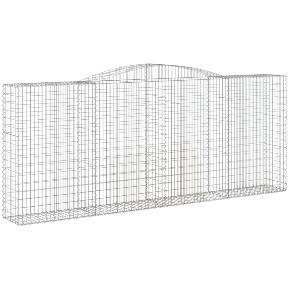 vidaXL Silver Galvanised Iron Arched Gabion Basket 400 x 50 x 160/180cm 4 Pack Image 1