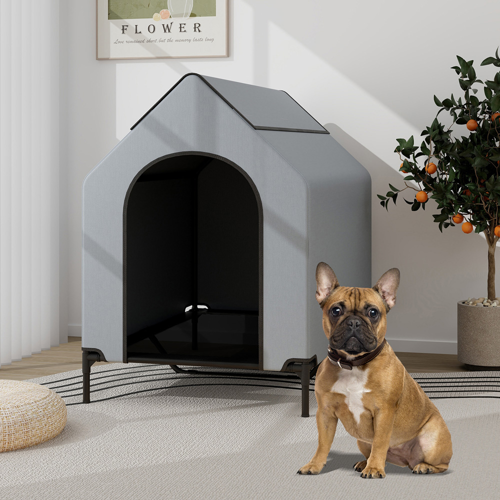 Costway Medium Elevated Dog House with Ventilated Windows 110cm Image 2