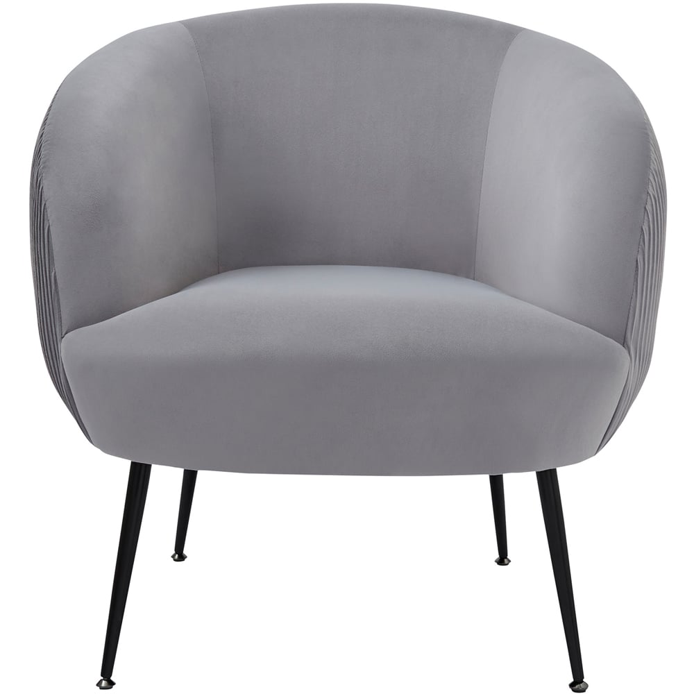 GFW Kamilah Grey Velvet Pleated Accent Chair Image 2