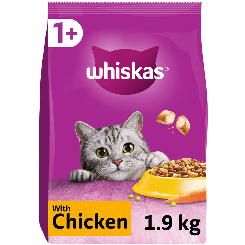 Whiskas 1+ Chicken Dry Adult Cat Food 1.9kg Image 1