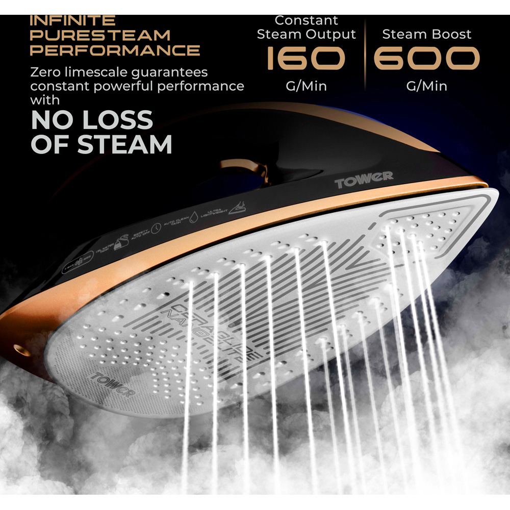 Tower Xpress Black and Gold Steam Generator Image 6