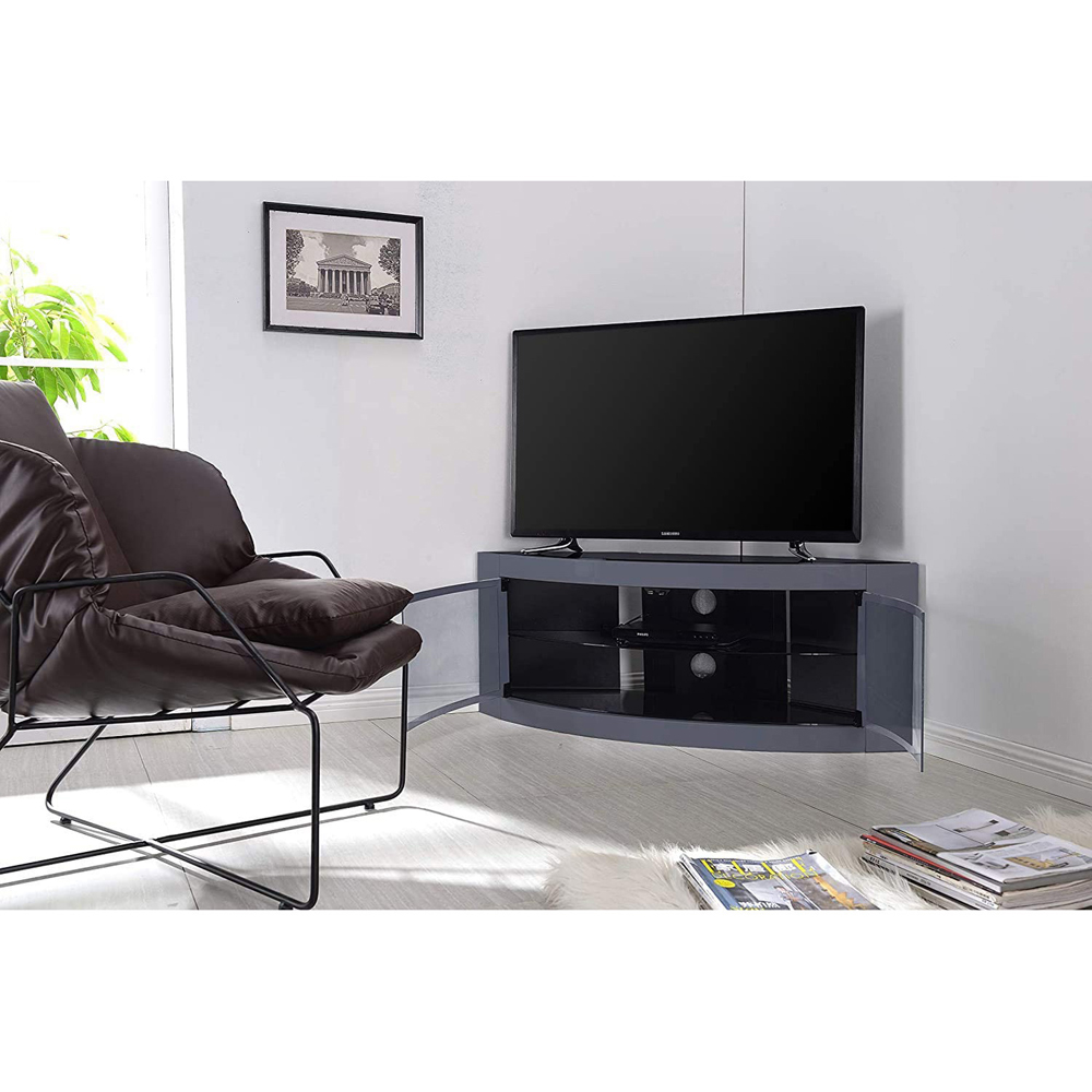 Centurion Supports Pangea 2 Door 2 Shelf Grey TV Cabinet Image 5
