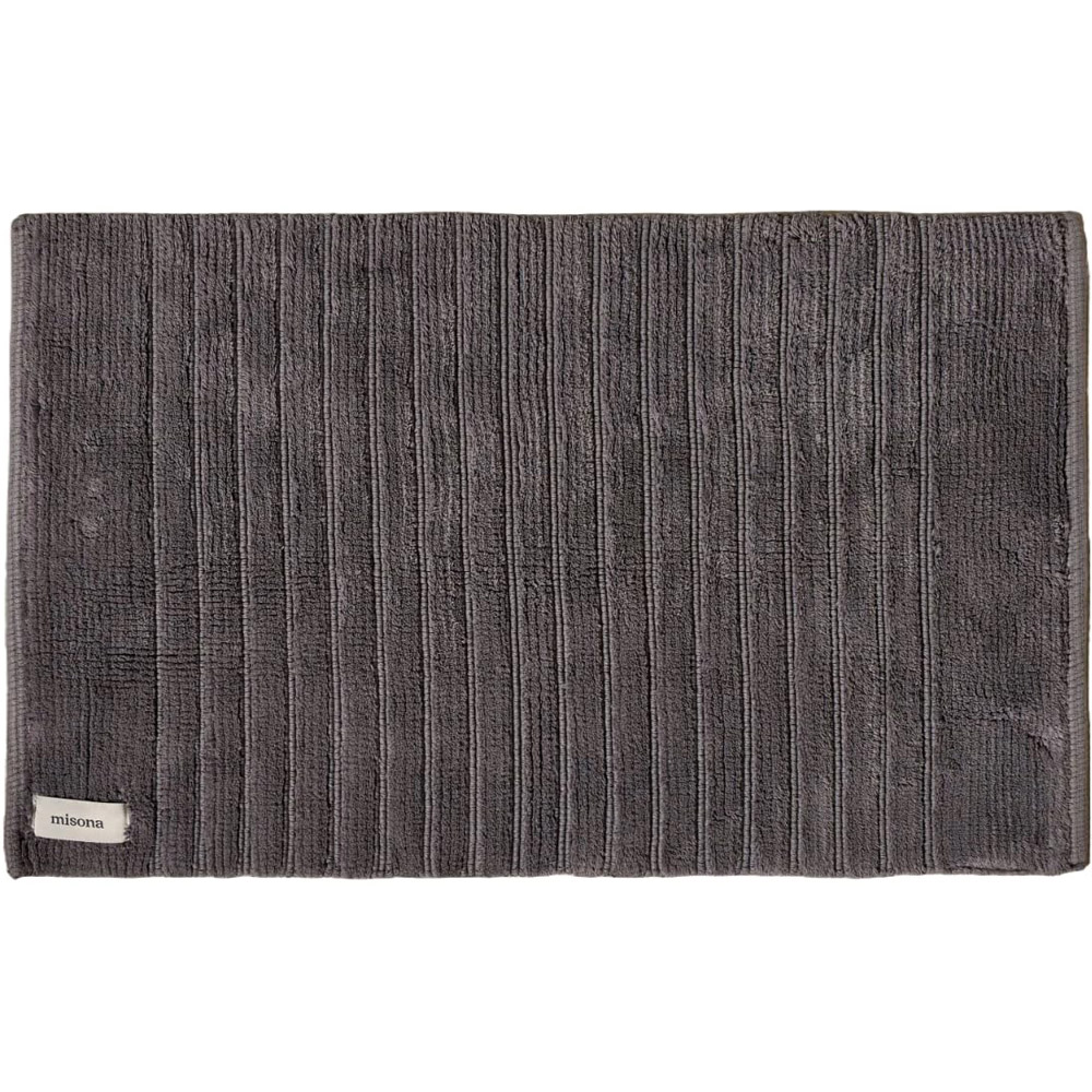 Misona Dark Grey Organic Cotton Bath Mat 50 x 80cm Image 1