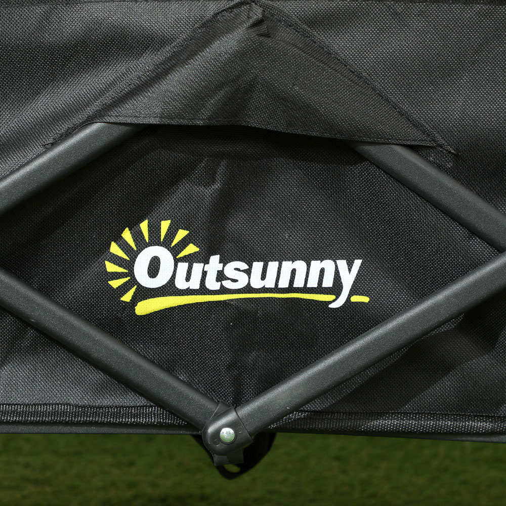 Outsunny 62L Black Heavy Duty Folding Garden Trolley Image 3