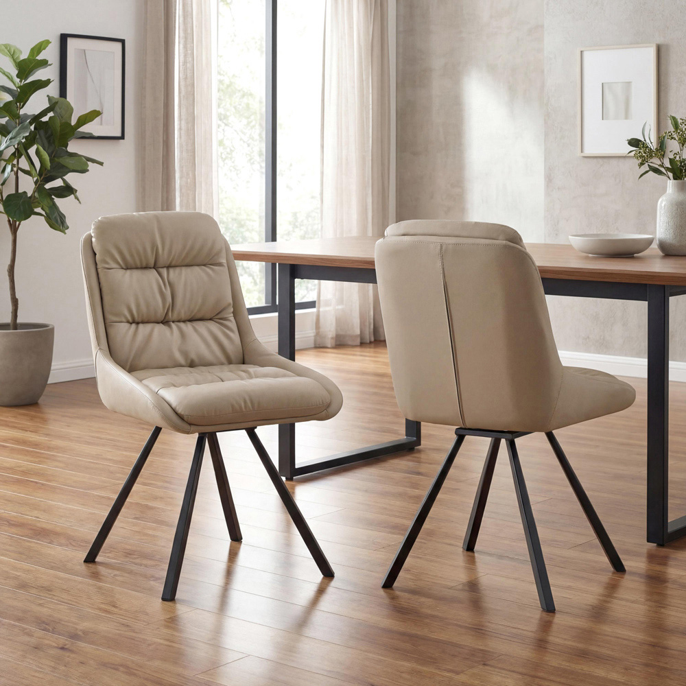 Portland Monza Cream Swivel Dining Chair Image 9