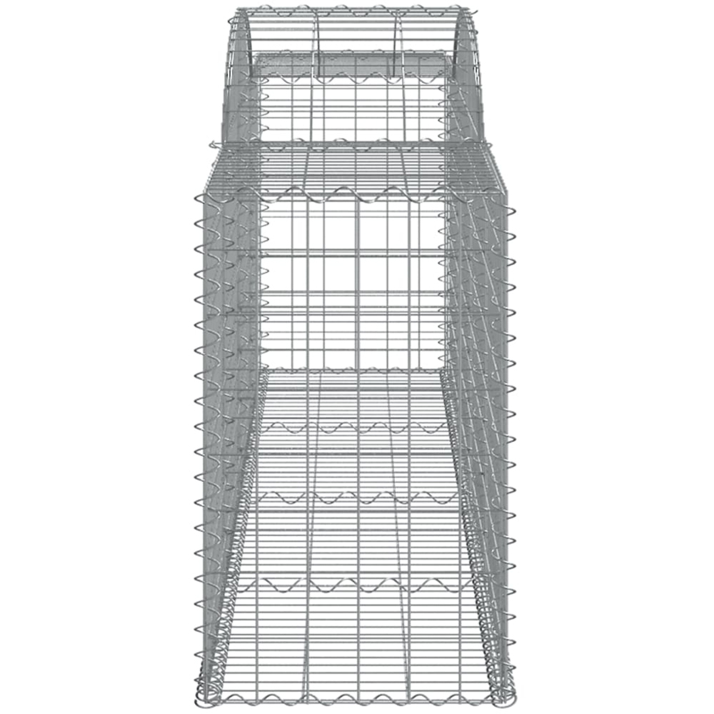 vidaXL Silver Galvanised Iron Arched Gabion Basket 300 x 50 x 80/100cm 20 Pack Image 3