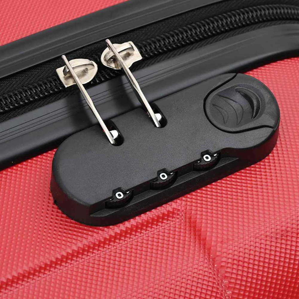 vidaXL Set of 3 Red ABS Suitcases with Wheels Image 7