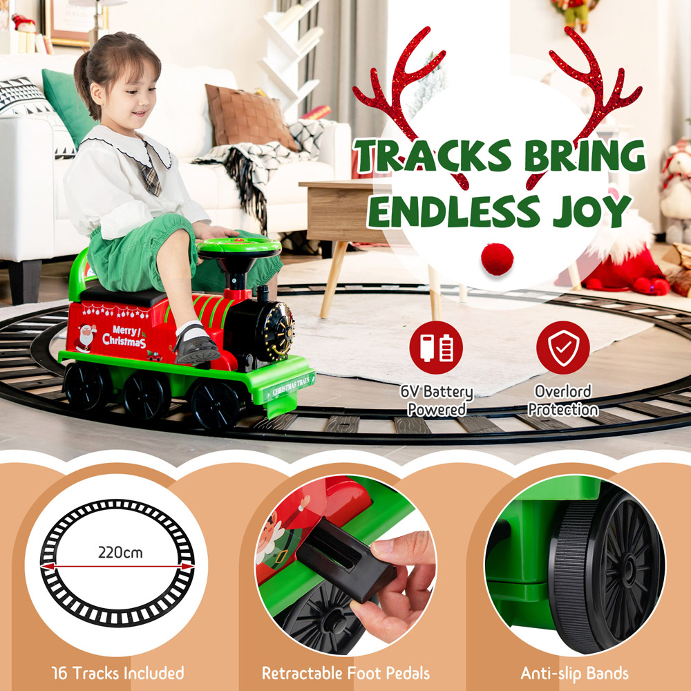 Costway Kids Green Battery Powered Electric Ride On Car 6V Image 8