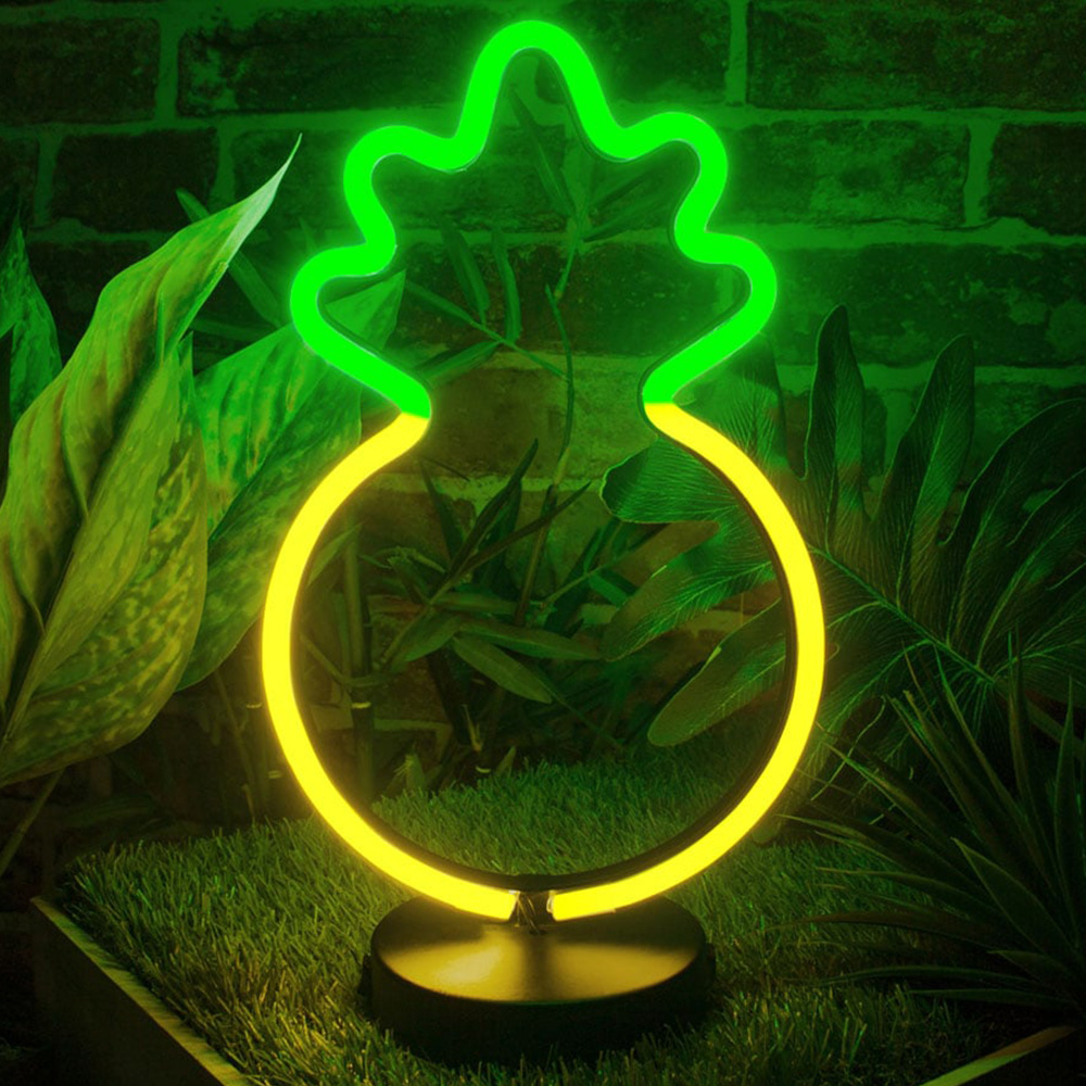 Global Gizmos Pineapple LED Neon Light 30cm Image 1