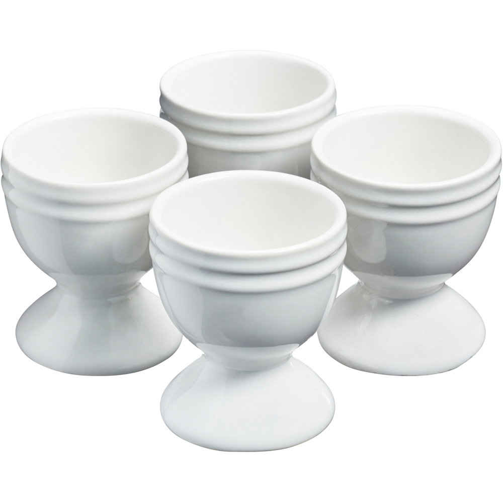 Cooks Professional Set of 4 White Egg Cups Image 1