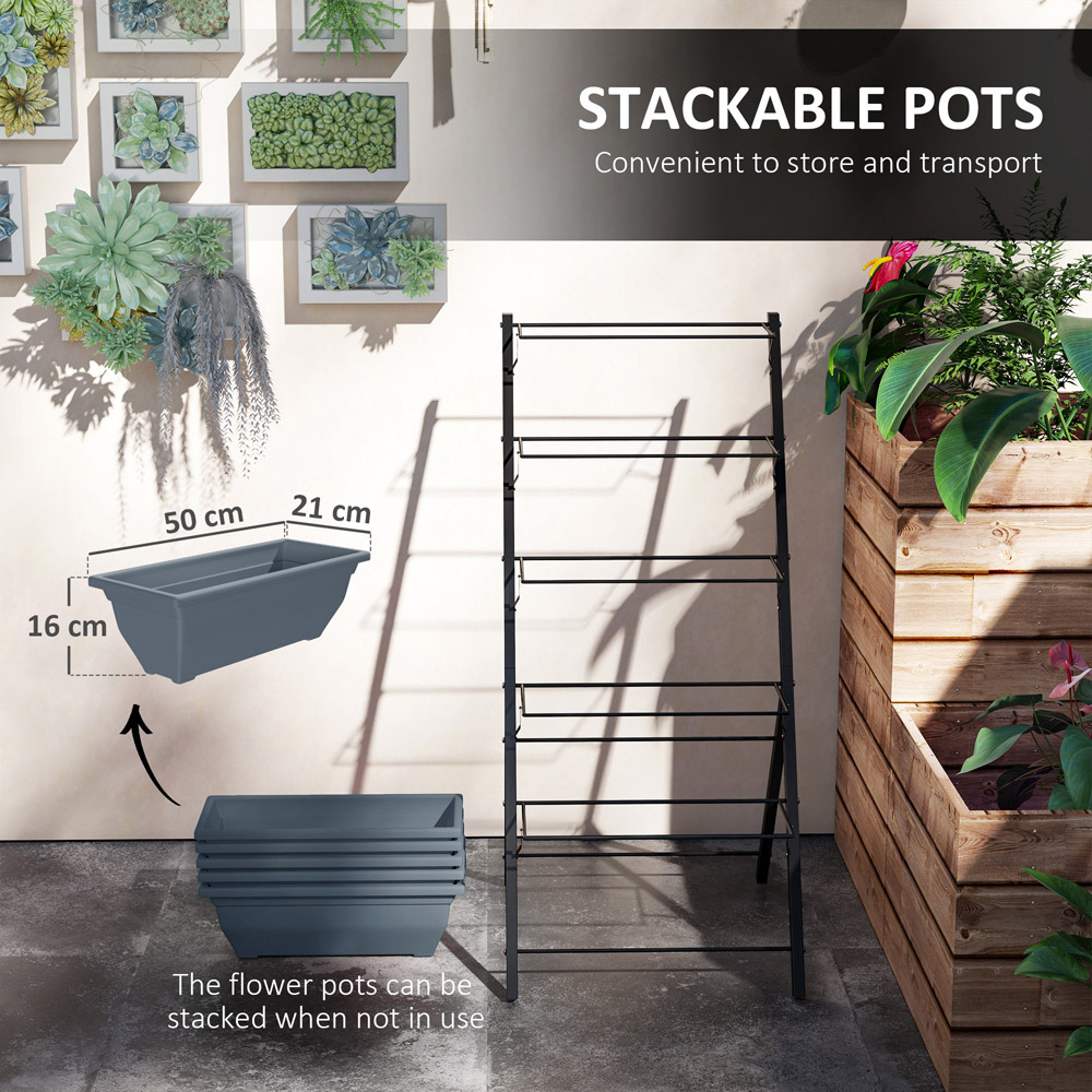 Outsunny 5-Tier Raised Garden Bed with 5 Removable Boxes Image 7