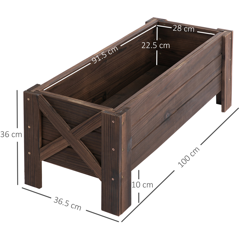 Outsunny Wooden Raised Bed Planter 36 x 36.5 x 100cm Image 8