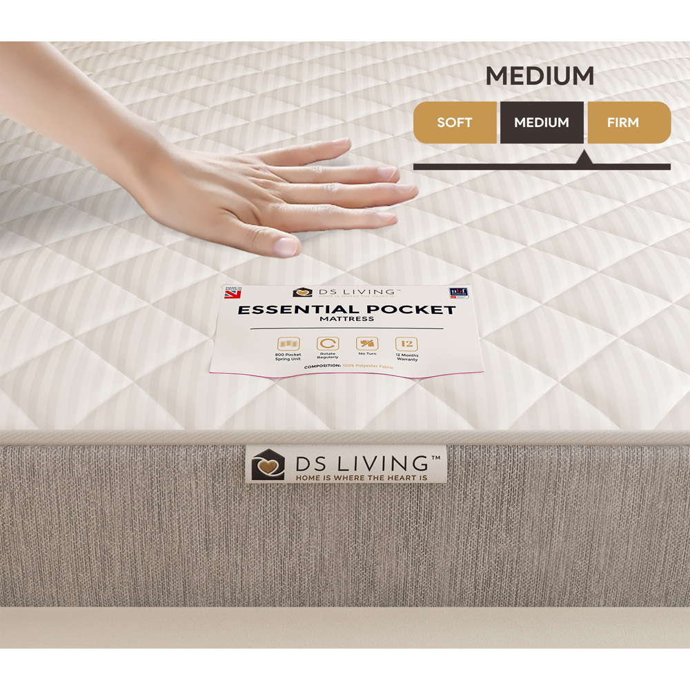 DS Living Luxe Double 800 Pocket Comfort Layer Sprung Mattress Image 5