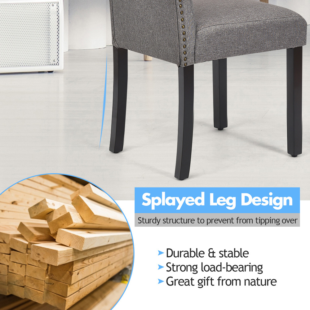 Costway Set of 2 Grey Dining Chairs Image 5