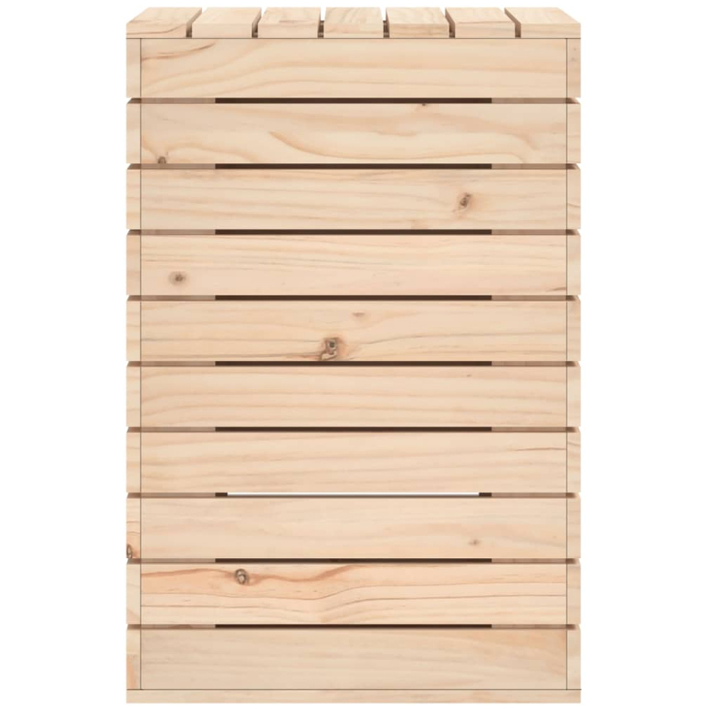 vidaXL Solid Pine Wood Laundry Basket 44 x 44 x 66cm Image 4