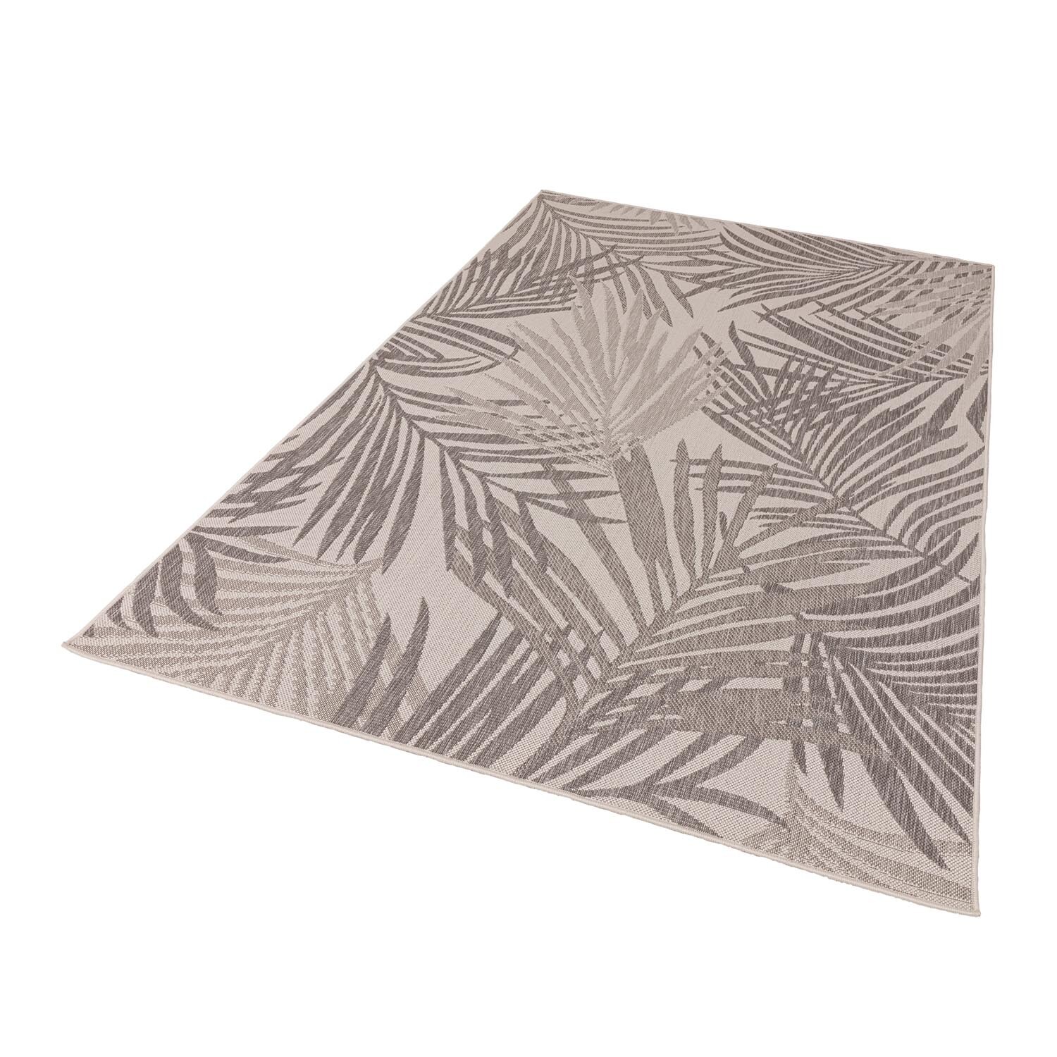 Grey Palm Leaf Indoor Outdoor Rug 160cm Image 5