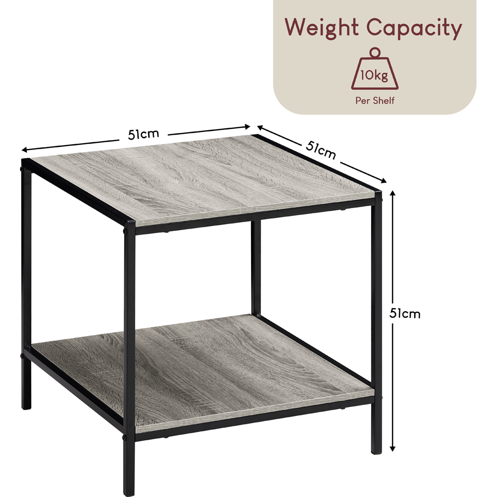 VIDA DESIGNS Brooklyn Grey Metal Frame End Table Image 9