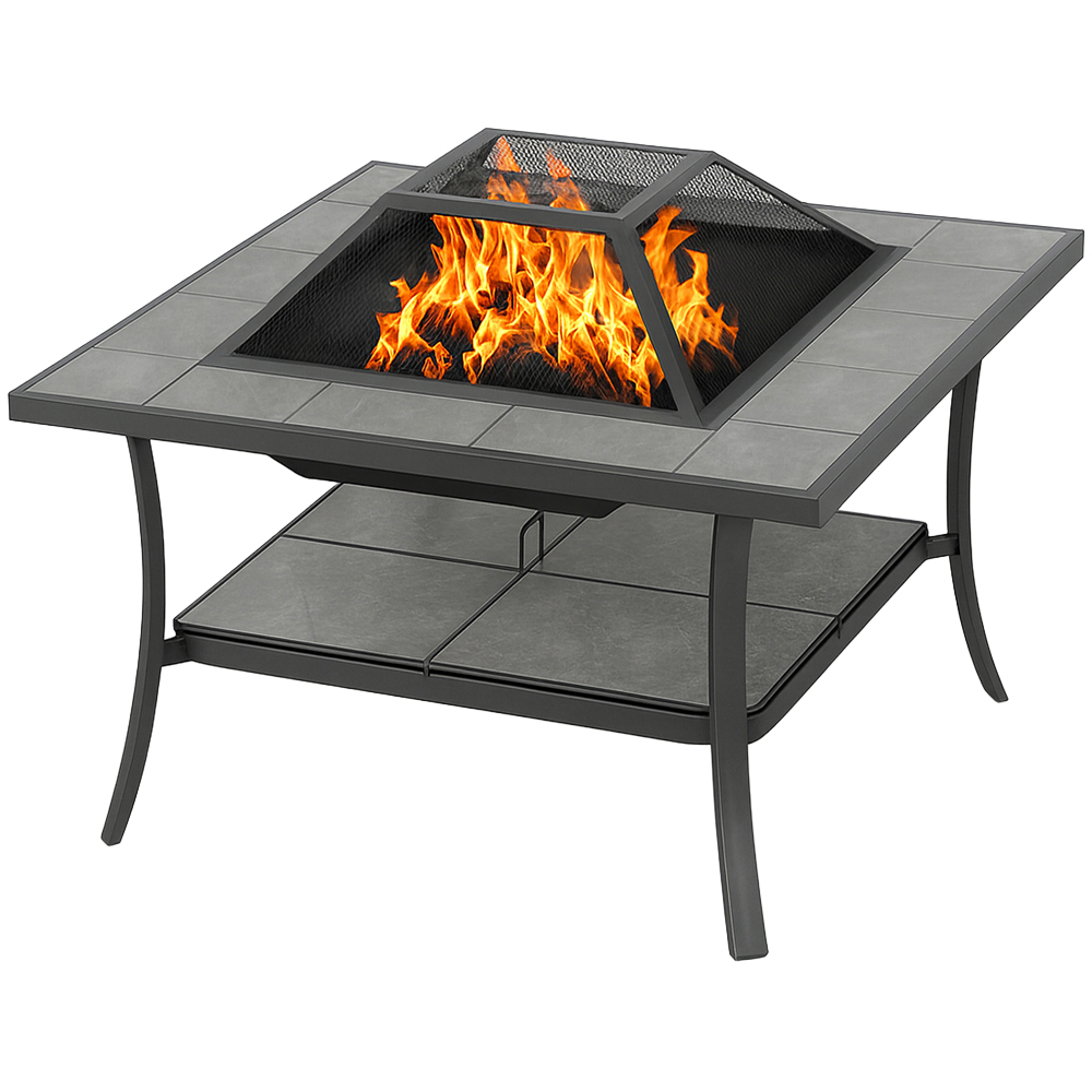 Centurion Supports Shango Black and Ceramic Fire Pit Table Image 1