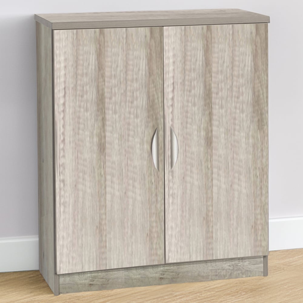 R White Cabinets 2 Door Grey Nebraska Mid Height Cupboard Image 1